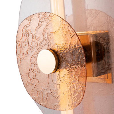 Yep by Golden Lighting Colorella LED Wall Sconce in Rose Gold with Pink and Orange Glass - - Golden Lighting