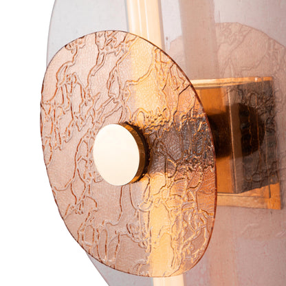 Yep by Golden Lighting Colorella LED Wall Sconce in Rose Gold with Pink and Orange Glass - - Golden Lighting