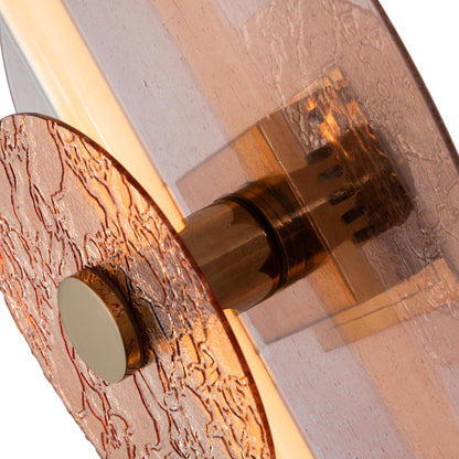 Yep by Golden Lighting Colorella LED Wall Sconce in Rose Gold with Pink and Orange Glass - - Golden Lighting