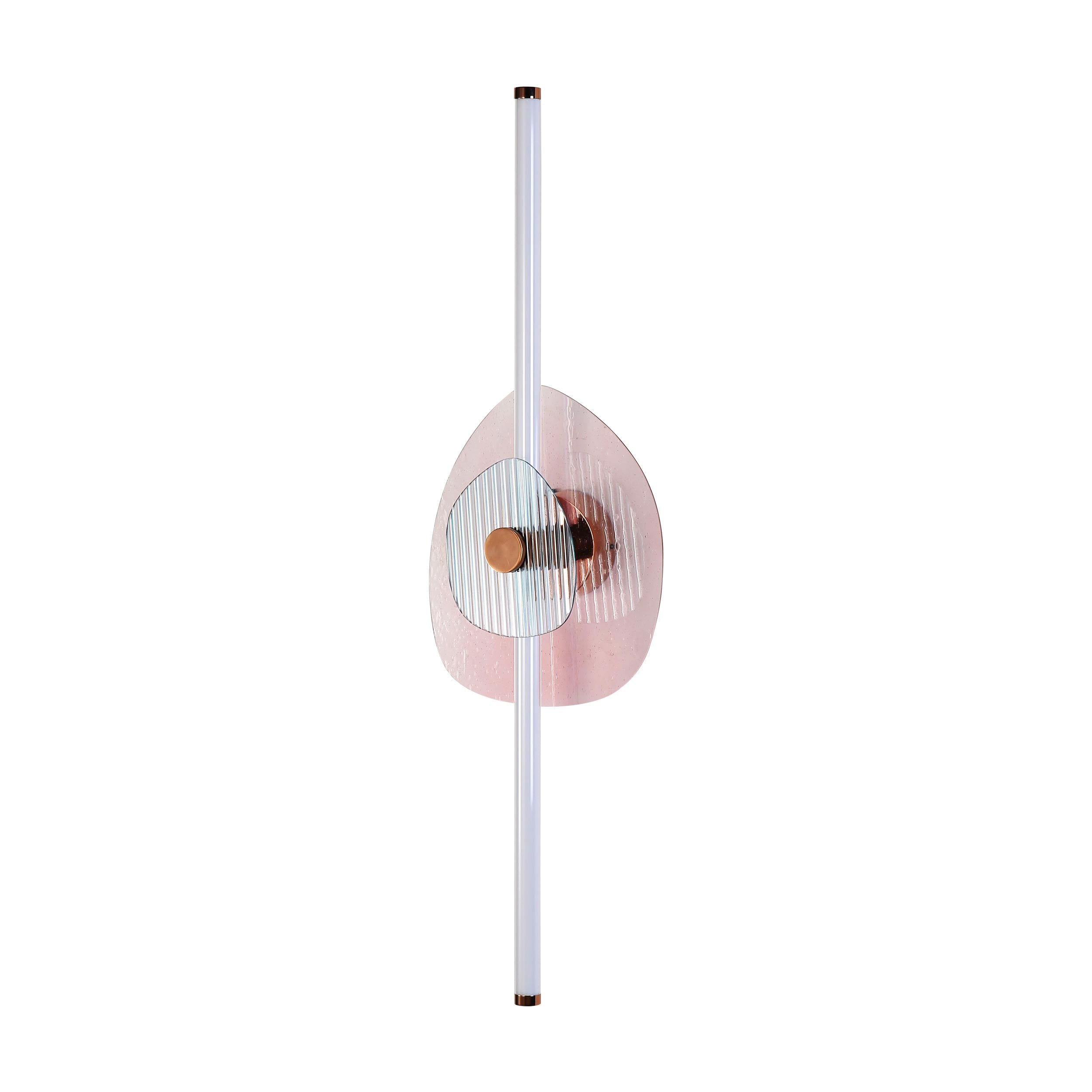 Yep by Golden Lighting Colorella LED Wall Sconce in Rose Gold with Pink and Blue Glass - - Golden Lighting