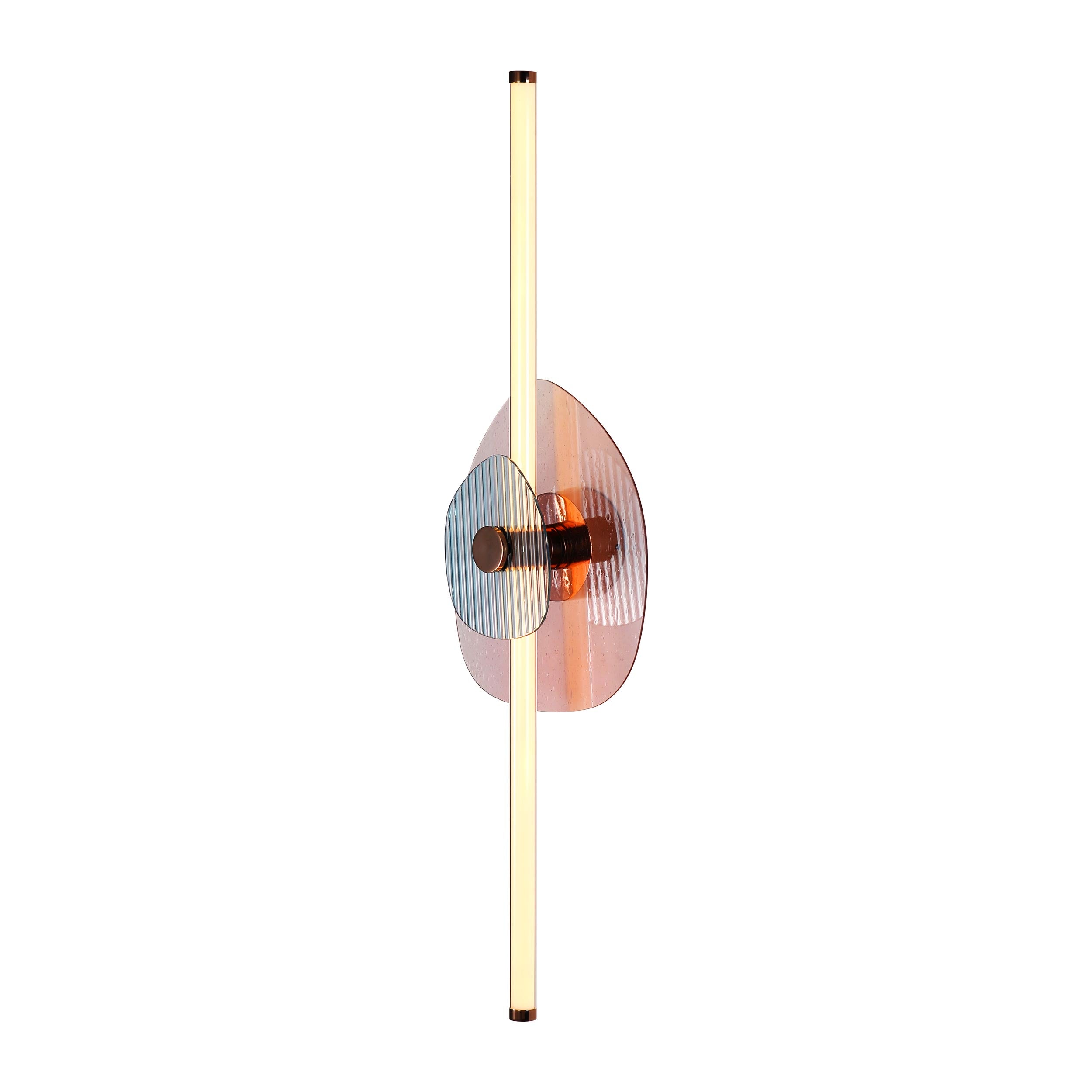 Yep by Golden Lighting Colorella LED Wall Sconce in Rose Gold with Pink and Blue Glass - - Golden Lighting