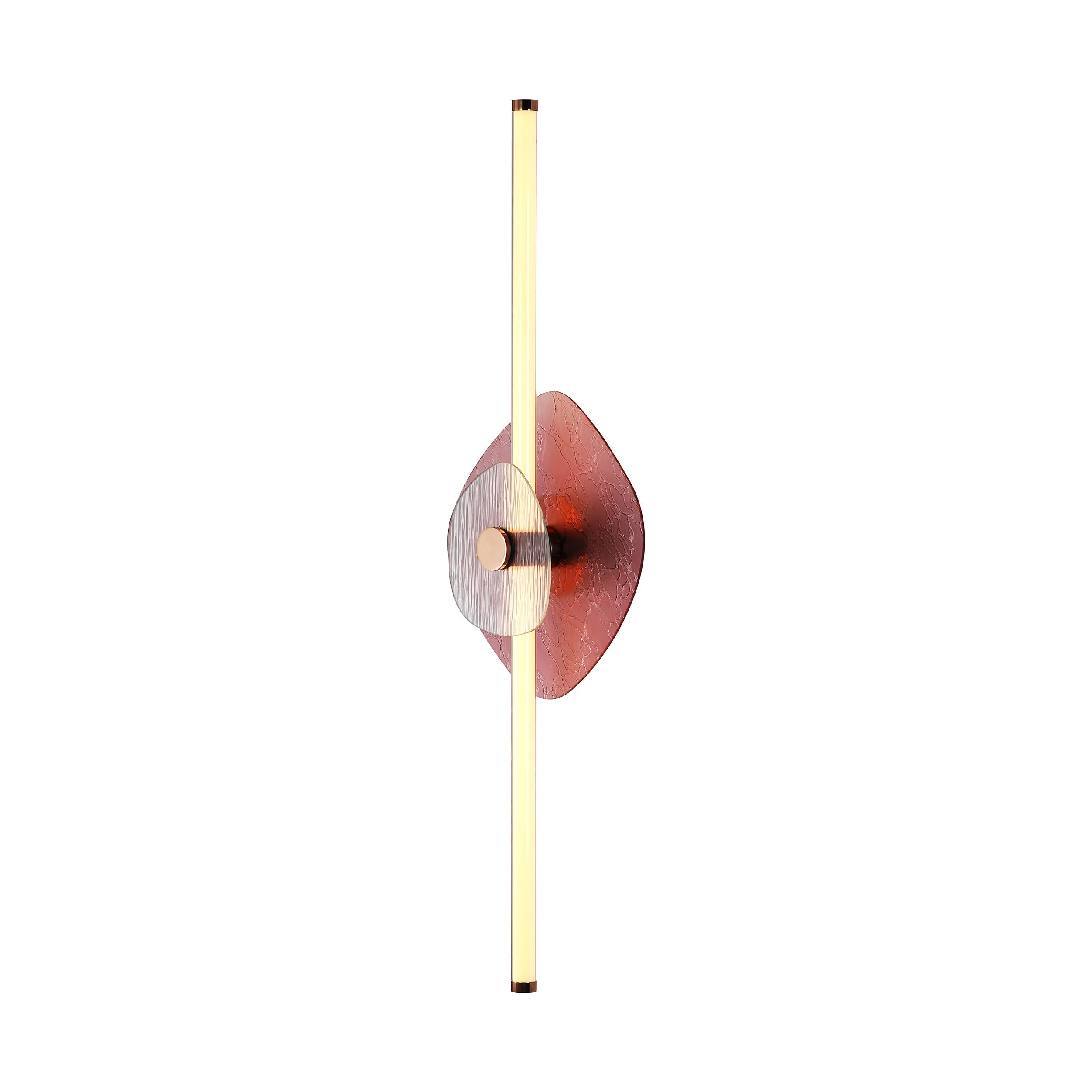 Yep by Golden Lighting Colorella LED Wall Sconce in Rose Gold with Purple and Clear Glass - - Golden Lighting