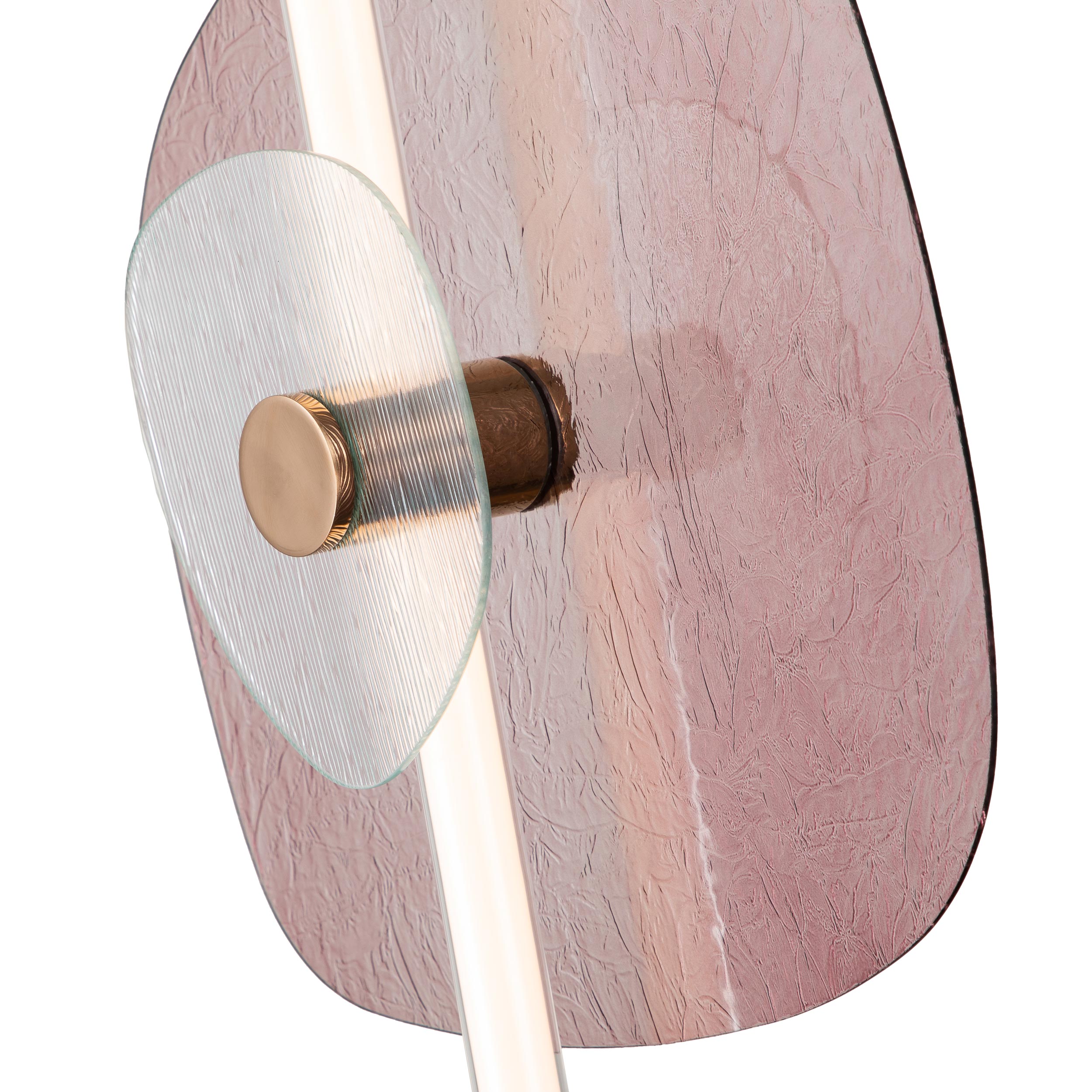 Yep by Golden Lighting Colorella LED Wall Sconce in Rose Gold with Purple and Clear Glass - - Golden Lighting