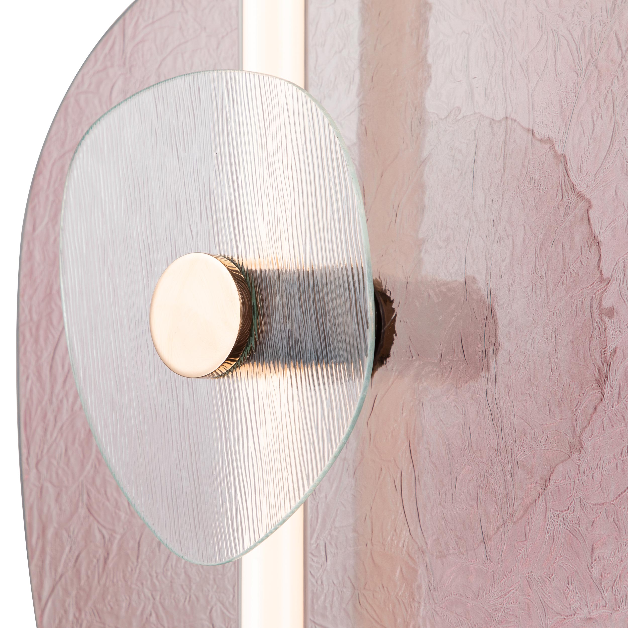 Yep by Golden Lighting Colorella LED Wall Sconce in Rose Gold with Purple and Clear Glass - - Golden Lighting