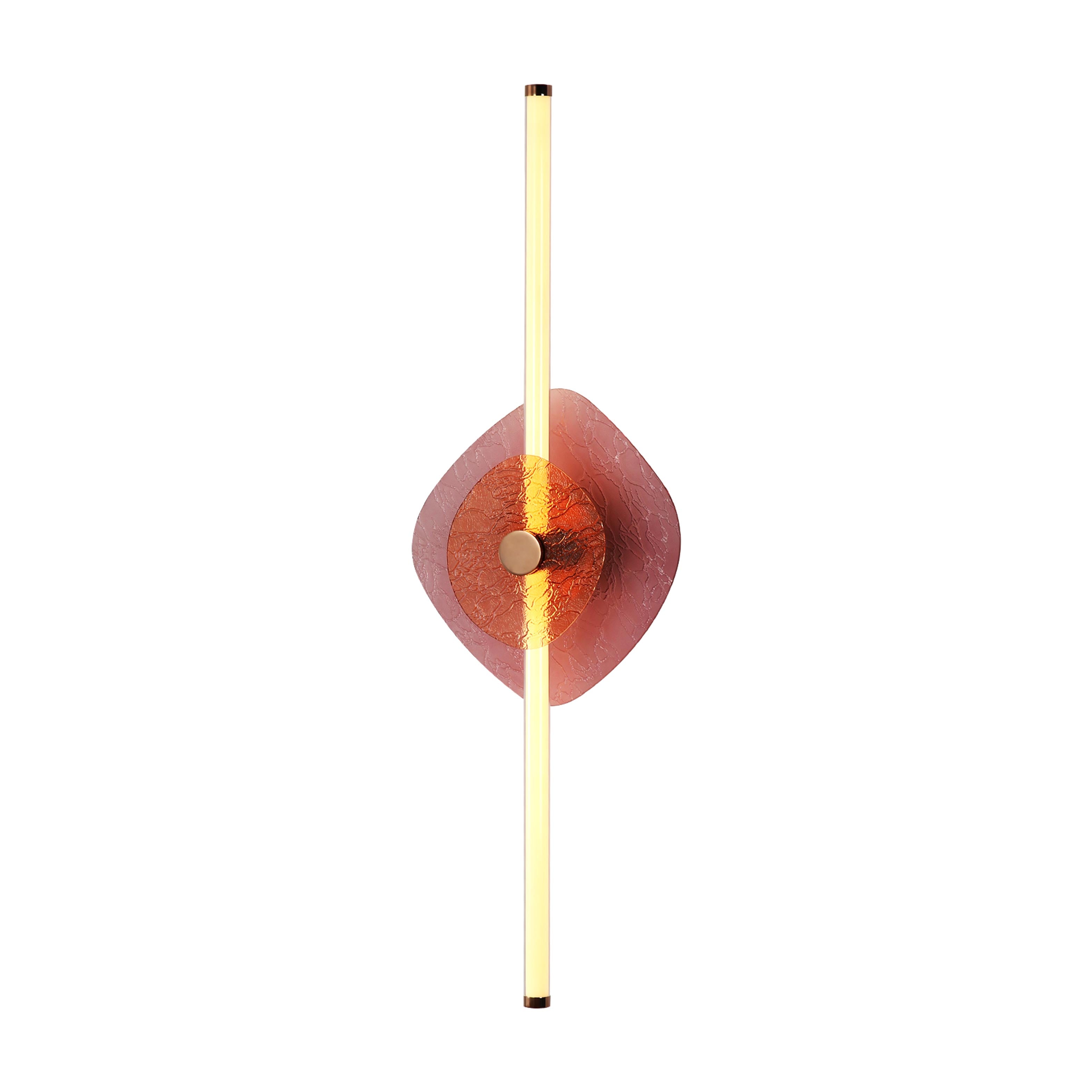 Yep by Golden Lighting Colorella LED Wall Sconce in Rose Gold with Purple and Orange Glass - - Golden Lighting
