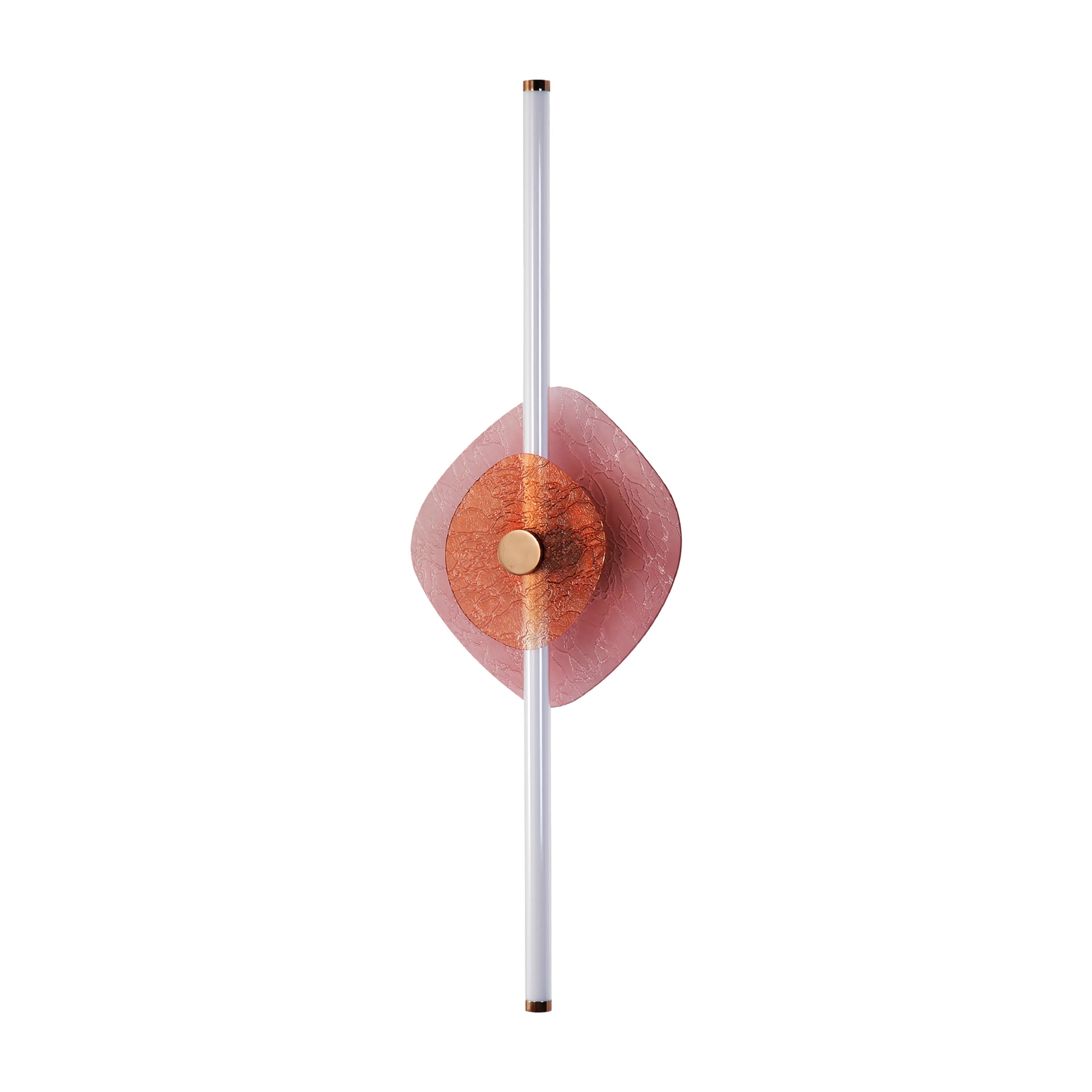 Yep by Golden Lighting Colorella LED Wall Sconce in Rose Gold with Purple and Orange Glass - - Golden Lighting