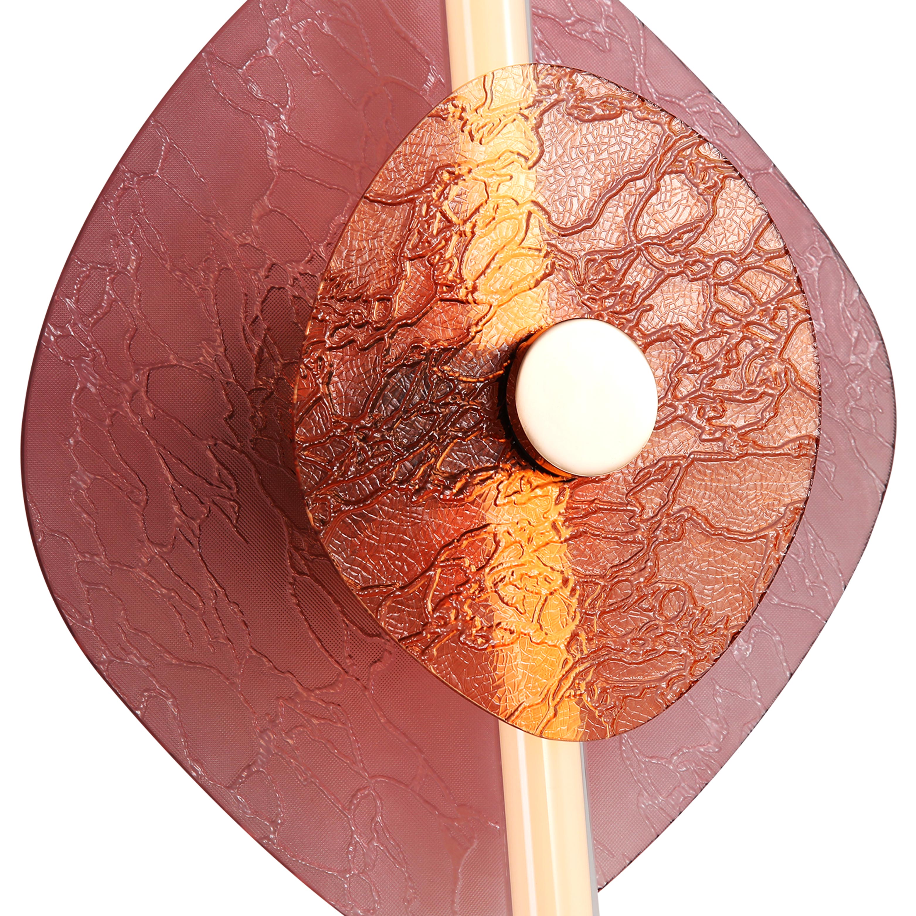 Yep by Golden Lighting Colorella LED Wall Sconce in Rose Gold with Purple and Orange Glass - - Golden Lighting