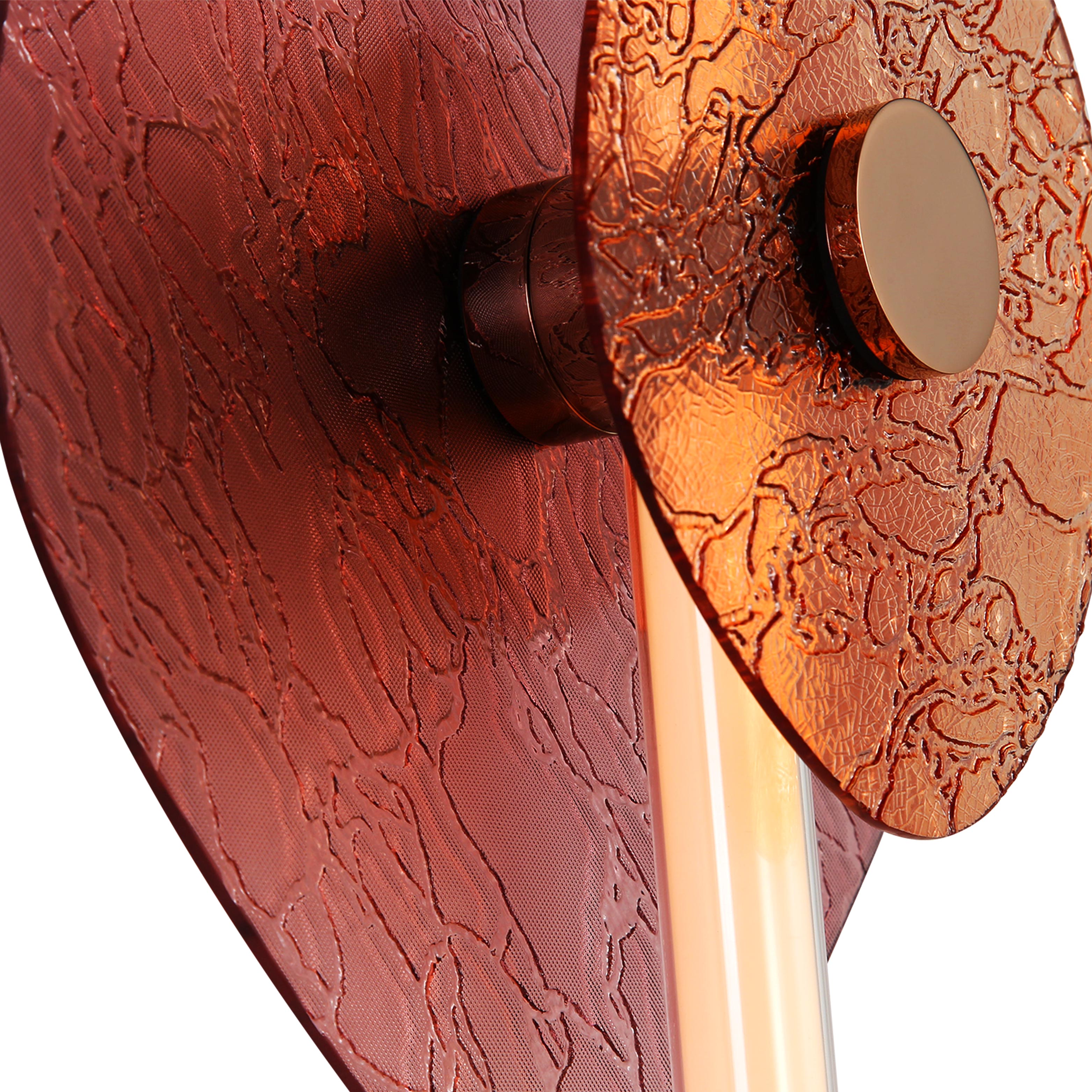 Yep by Golden Lighting Colorella LED Wall Sconce in Rose Gold with Purple and Orange Glass - - Golden Lighting