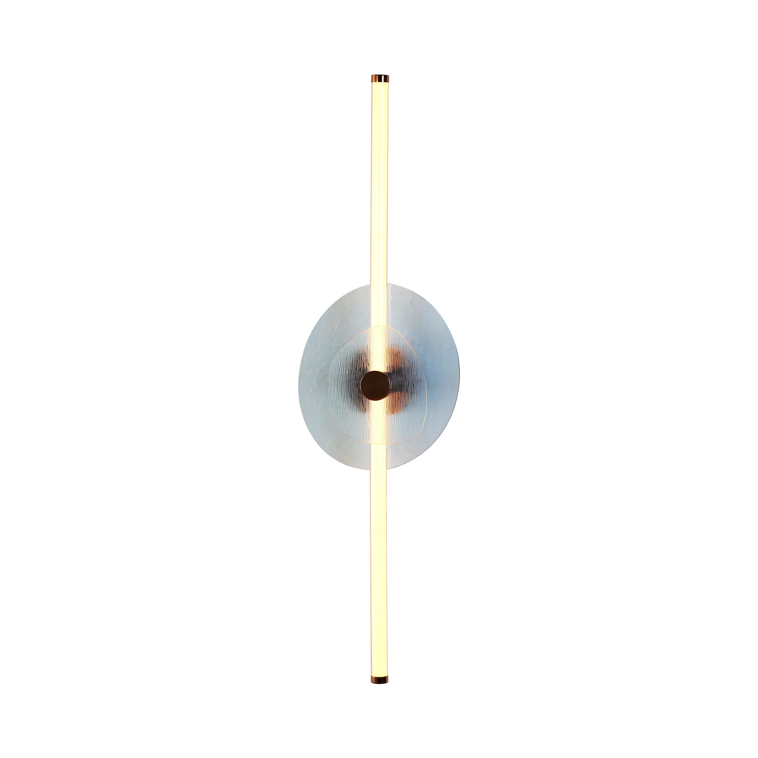 Yep by Golden Lighting Colorella LED Wall Sconce in Rose Gold with Blue and Clear Glass