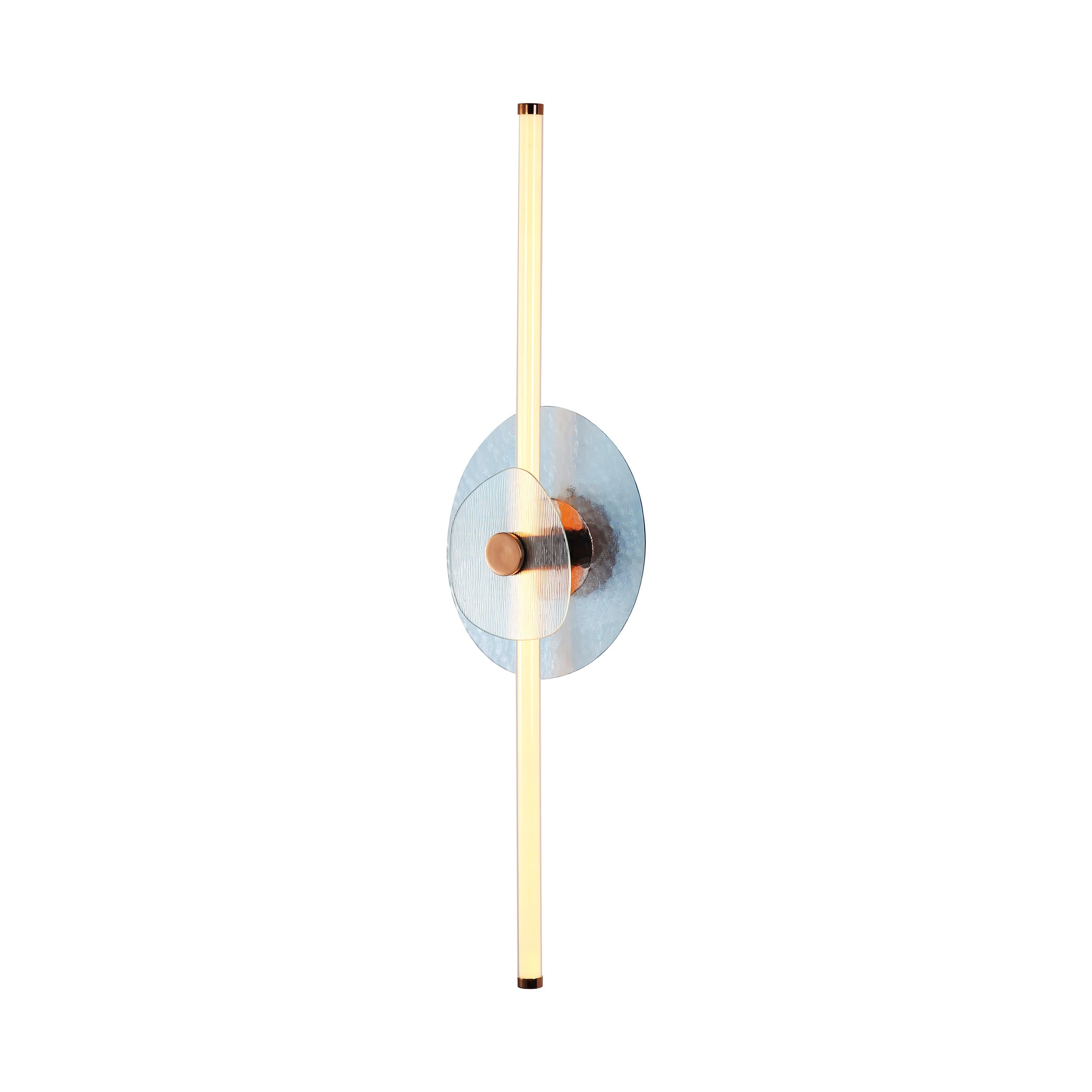 Yep by Golden Lighting Colorella LED Wall Sconce in Rose Gold with Blue and Clear Glass