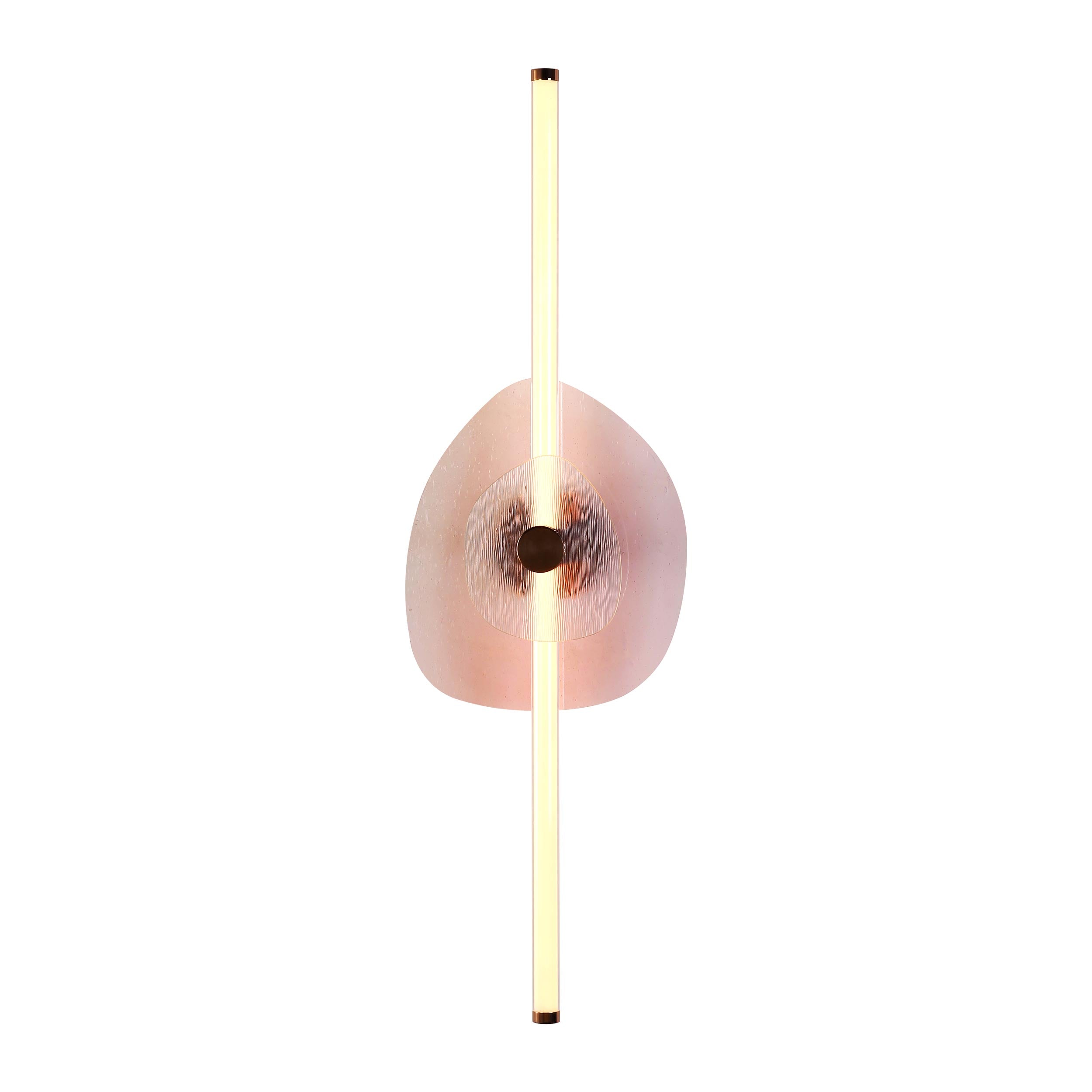 Yep by Golden Lighting Colorella LED Wall Sconce in Rose Gold with Pink and Clear Glass