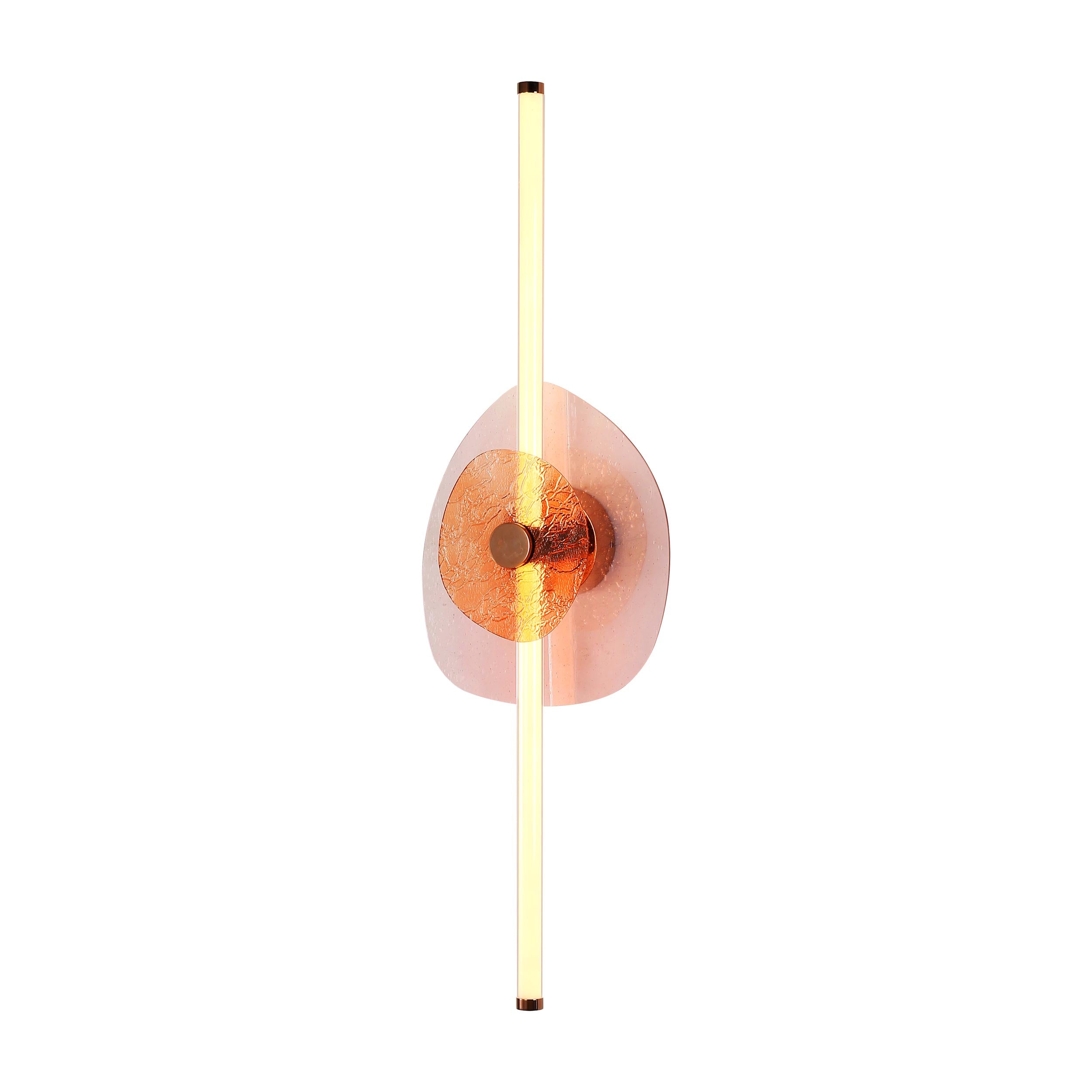 Yep by Golden Lighting Colorella LED Wall Sconce in Rose Gold with Pink and Orange Glass