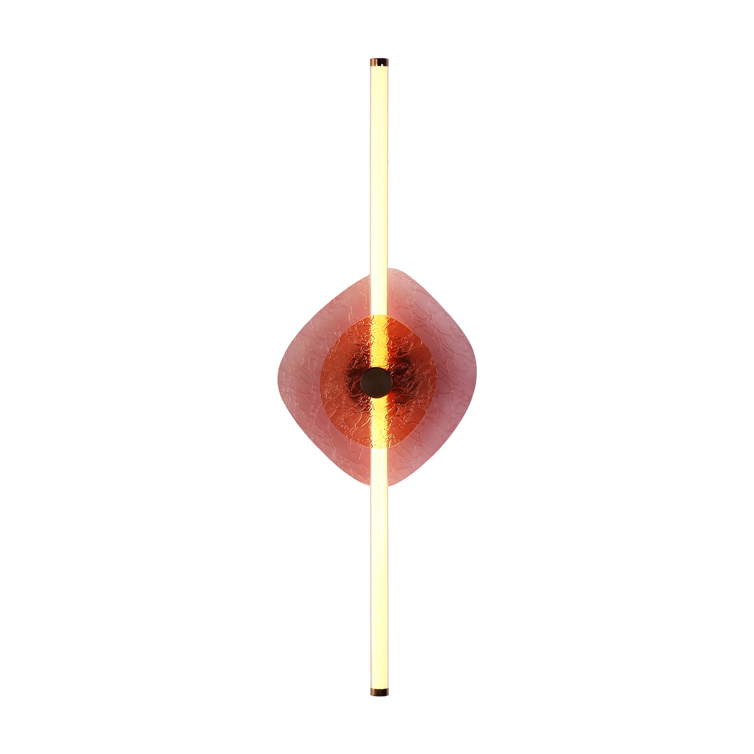 Yep by Golden Lighting Colorella LED Wall Sconce in Rose Gold with Purple and Orange Glass