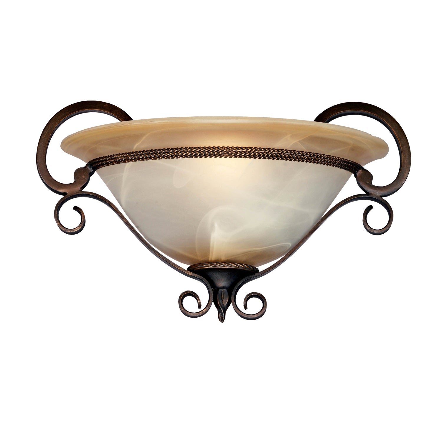 Meridian 1 Light Wall Sconce in Golden Bronze with Antique Marbled Glass - - Golden Lighting