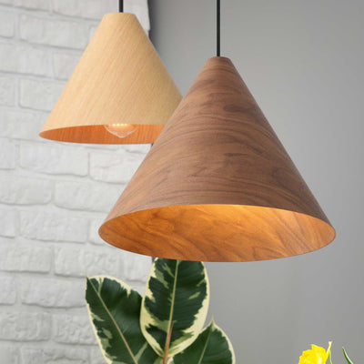 Golden Lighting Conique 1-light 10in Pendant in Light Walnut - - Golden Lighting