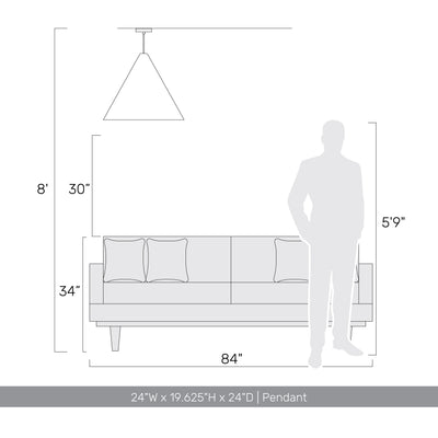 Golden Lighting Conique 3-light Pendant in Light Walnut - - Golden Lighting