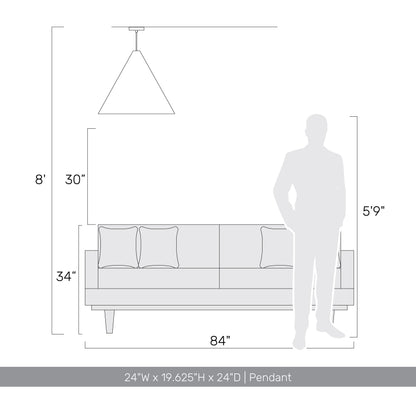 Golden Lighting Conique 3-light Pendant in Light Walnut - - Golden Lighting