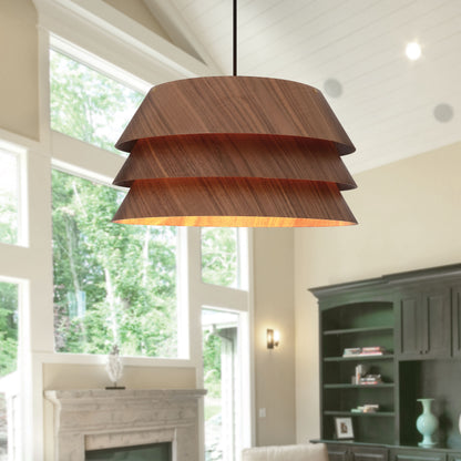 Golden Lighting Aalto 1-light 6" Pendant in Dark Walnut - - Golden Lighting
