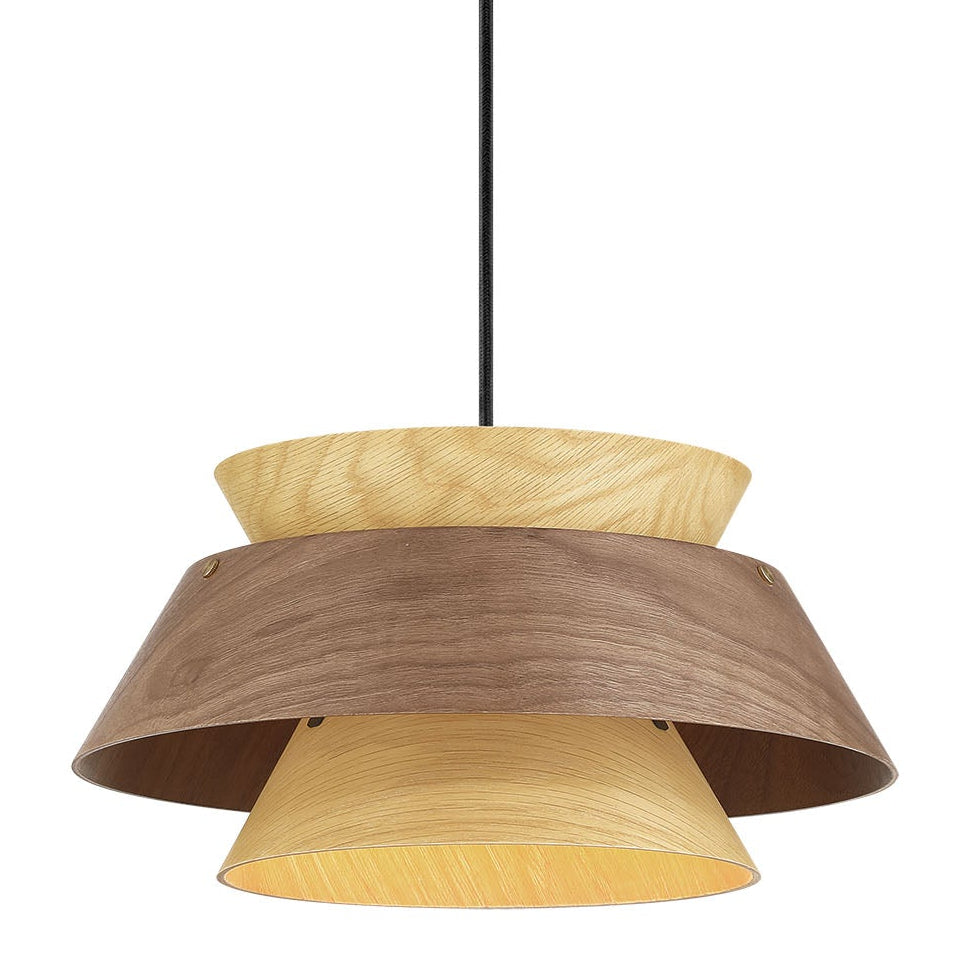 Golden Lighting Aalto 1-light 13" Pendant in Light and Dark Walnut - - Golden Lighting