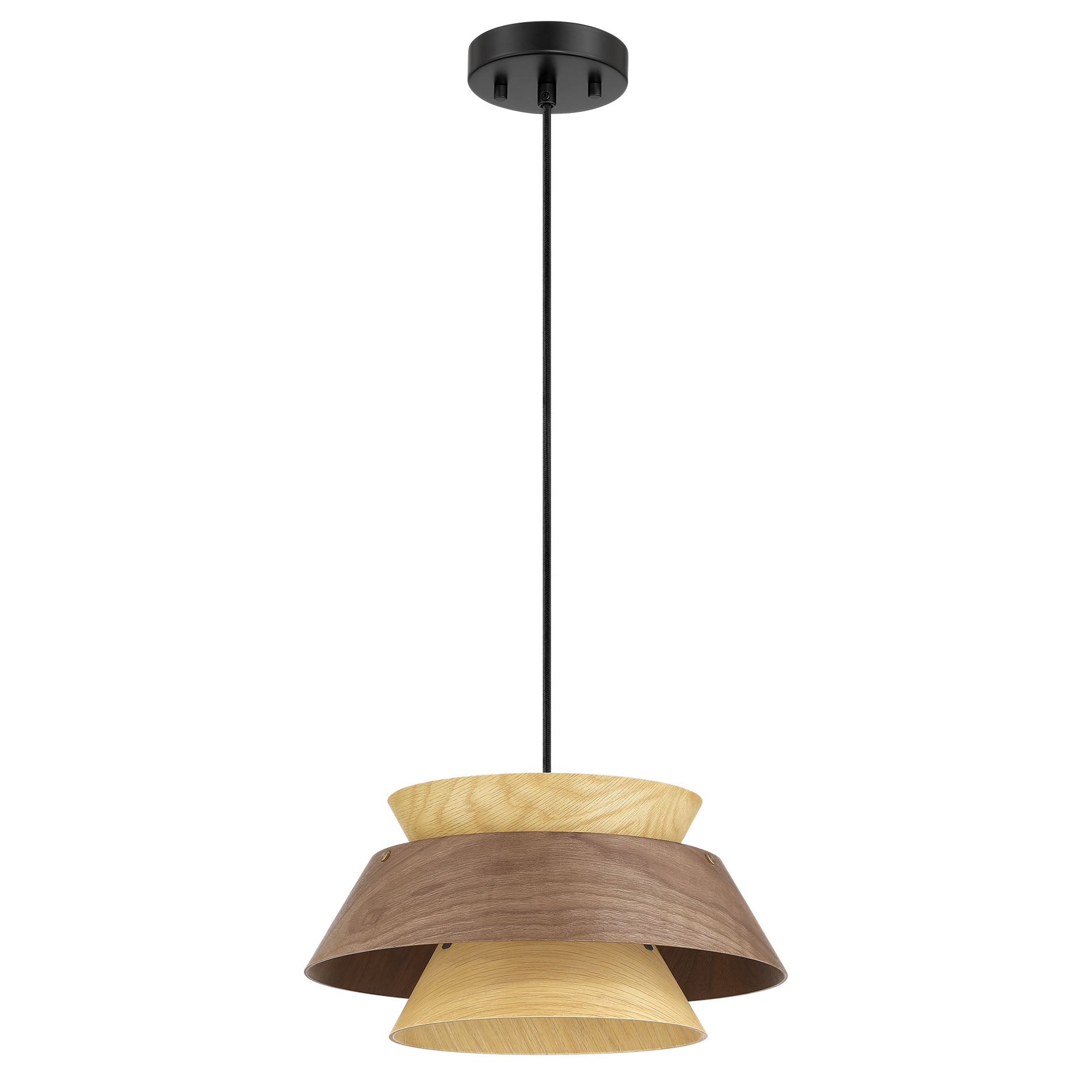 Golden Lighting Aalto 1-light 13" Pendant in Light and Dark Walnut - - Golden Lighting