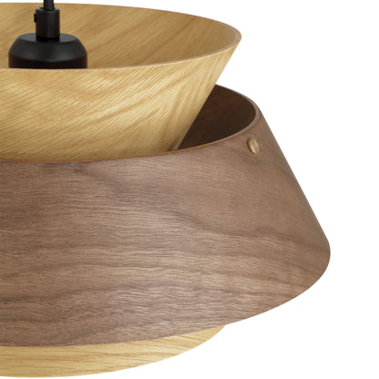 Golden Lighting Aalto 1-light 13" Pendant in Light and Dark Walnut - - Golden Lighting