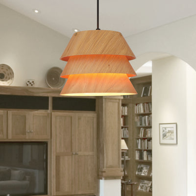 Golden Lighting Aalto 1-light Pendant in Light Walnut - - Golden Lighting