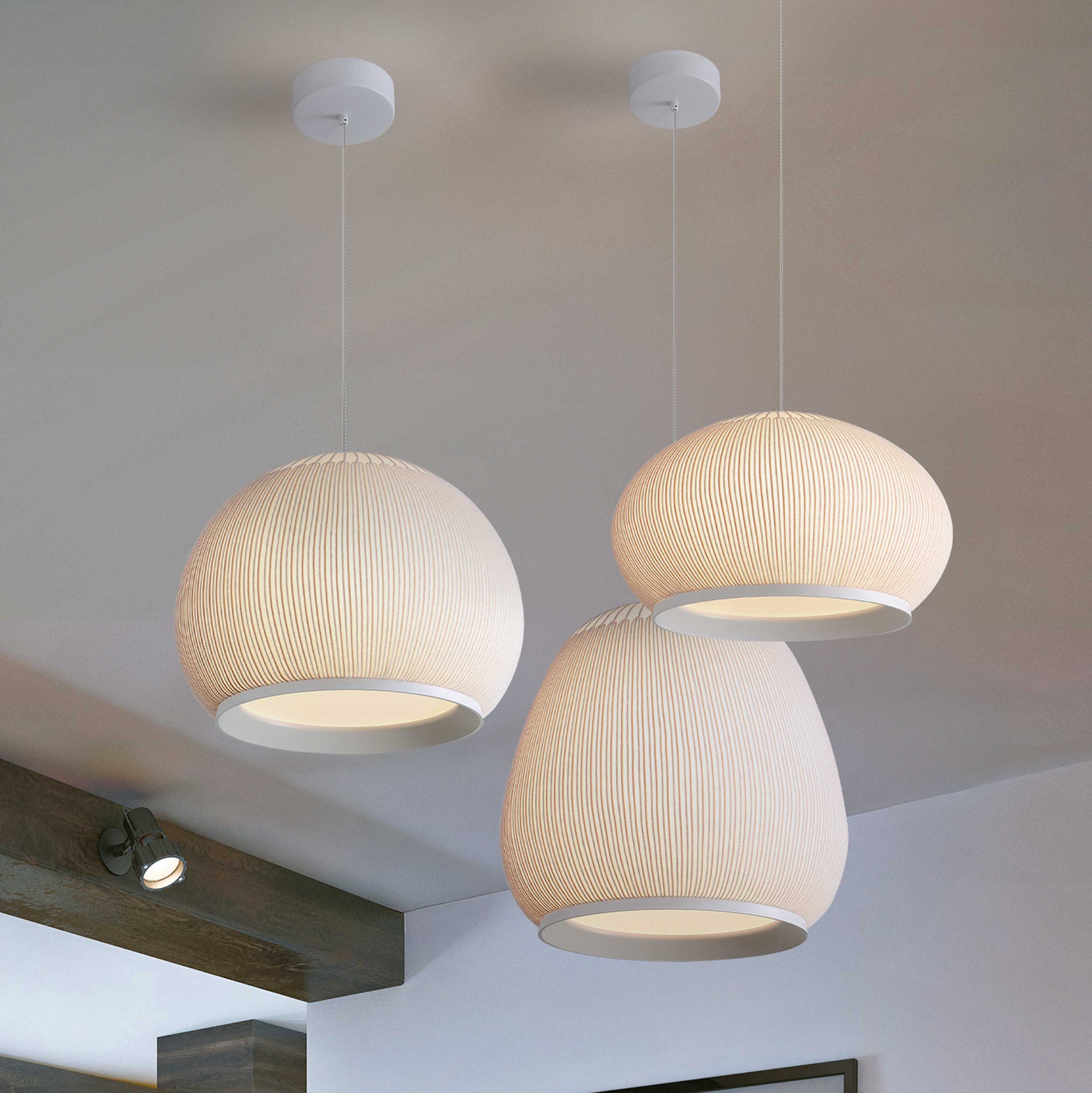 Golden Lighting Tela Integrated LED 14in Pendant in Sand Yellow - - Golden Lighting
