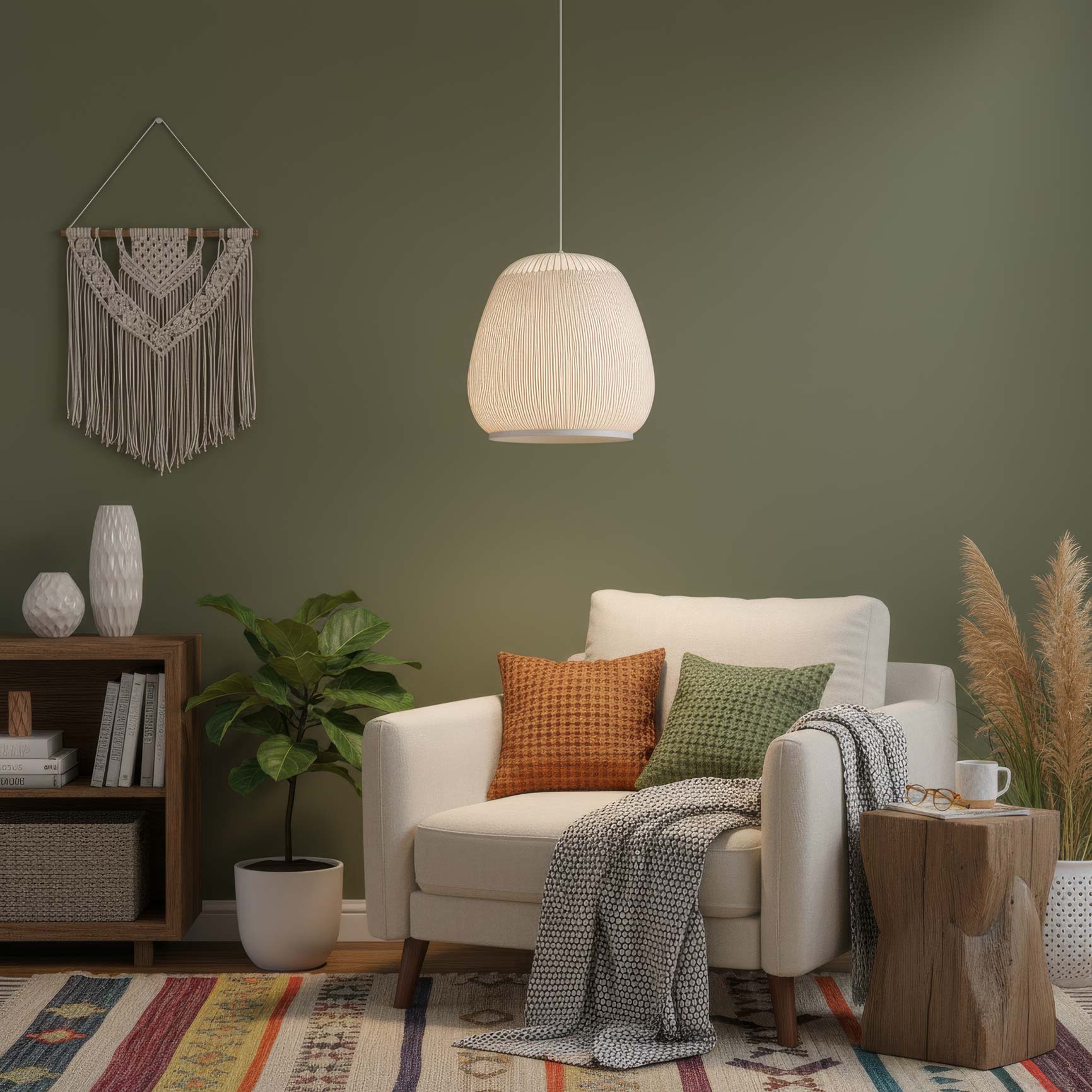 Golden Lighting Tela Integrated LED 18in Pendant in Sand Yellow - - Golden Lighting