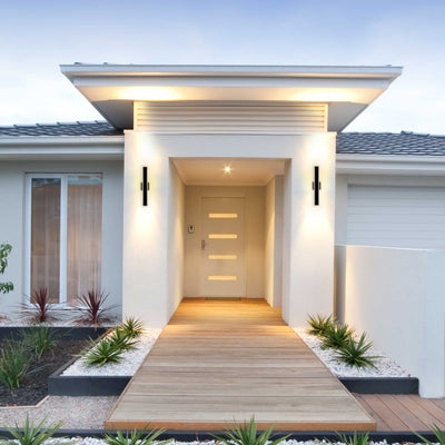 Golden Lighting Obsidian Integrated LED 24in Outdoor Wall in Sand Black - - Golden Lighting