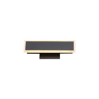 Golden Lighting Obsidian Integrated LED 12in Outdoor Wall in Sand Black - - Golden Lighting
