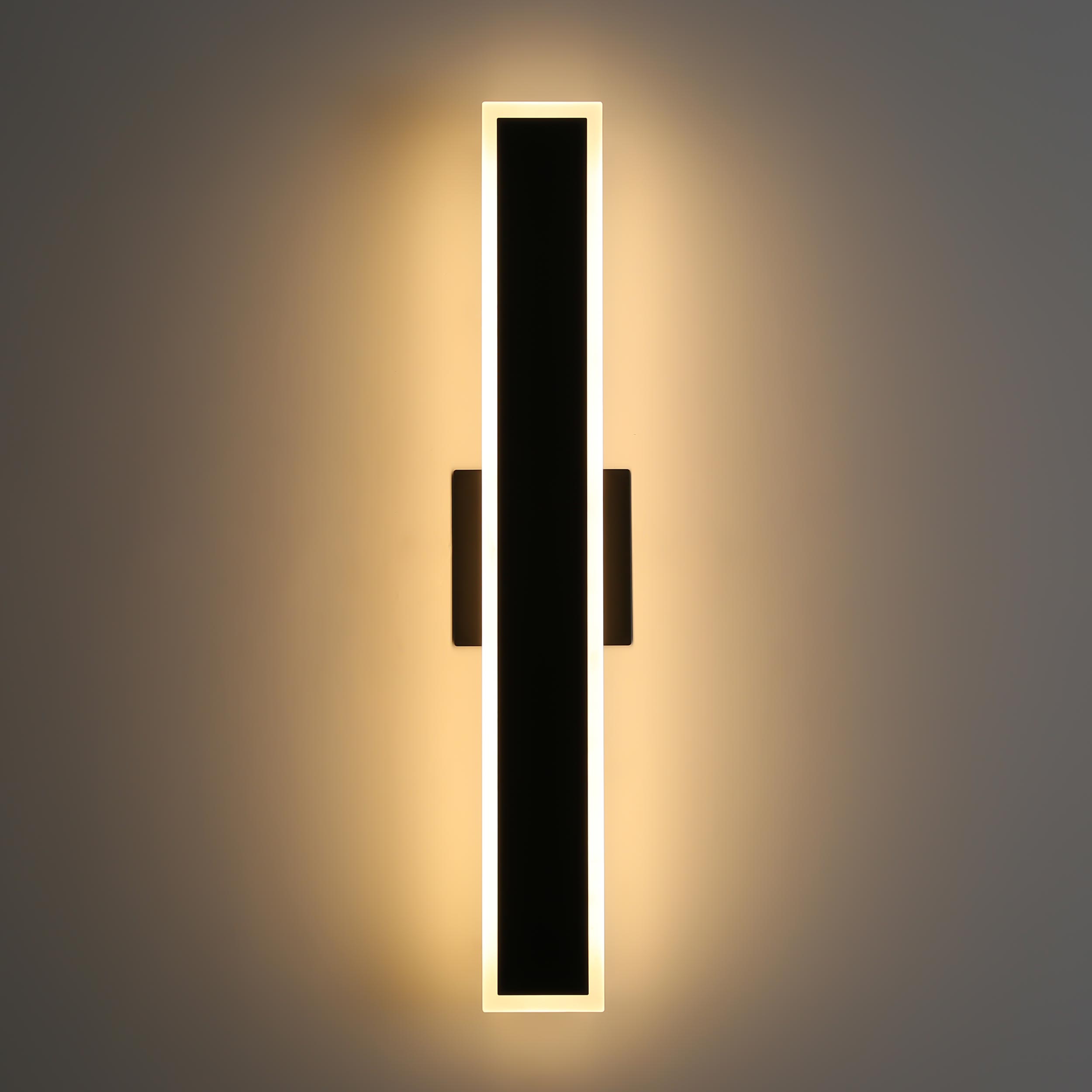 Golden Lighting Obsidian Integrated LED 24in Outdoor Wall in Sand Black - - Golden Lighting