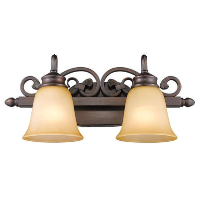 Belle Meade 2-light Vanity in Rubbed Bronze - Golden Lighting