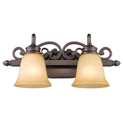 Belle Meade 2-light Vanity in Rubbed Bronze - - Golden Lighting