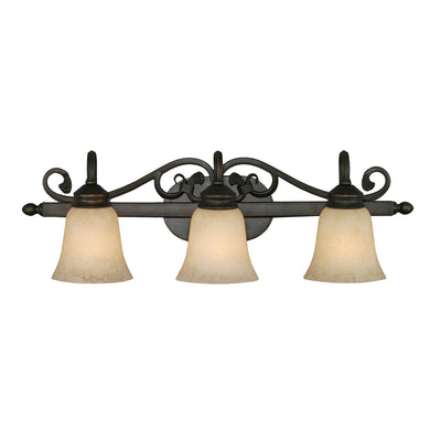 Belle Meade 3-light Vanity in Rubbed Bronze - Golden Lighting