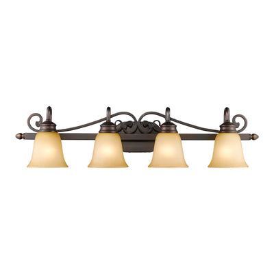 Belle Meade 4-light Vanity in Rubbed Bronze, alternate view - Golden Lighting