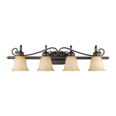 Belle Meade 4-light Vanity in Rubbed Bronze, alternate view - Golden Lighting