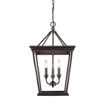 Davenport 3 Light Pendant in Etruscan Bronze - - Golden Lighting