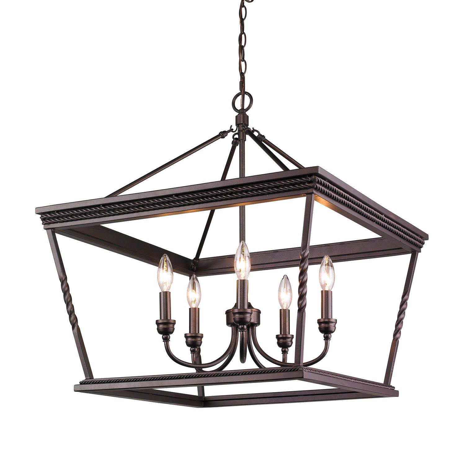 Davenport 5 Light Chandelier in Etruscan Bronze - Etruscan Bronze / No Shade / NA - Golden Lighting