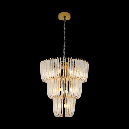 Shahi - 17 Light Chandelier - Titanium Gold / Clear Glass / Clear - Golden Lighting