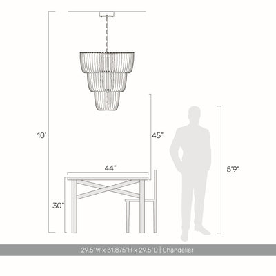 Ziva by Golden Lighting Shahi 9-light Chandelier in Titanium Gold - - Golden Lighting