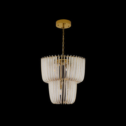 Ziva by Golden Lighting Shahi 9-light Chandelier in Titanium Gold - - Golden Lighting