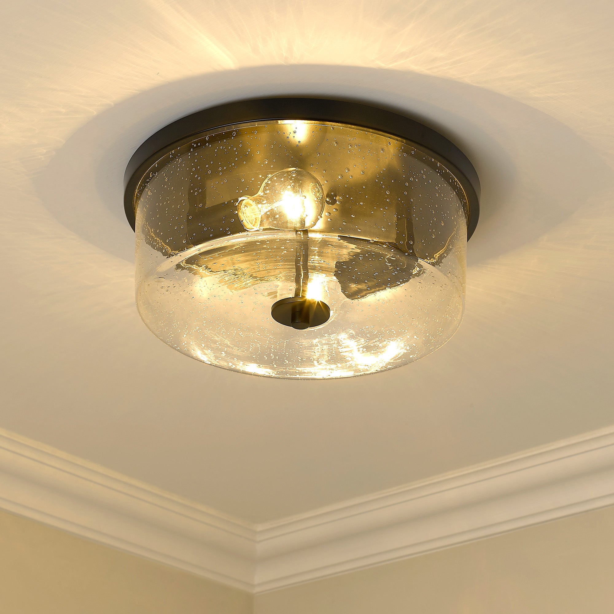 Rayne 2-light Flush Mount in Matte Black