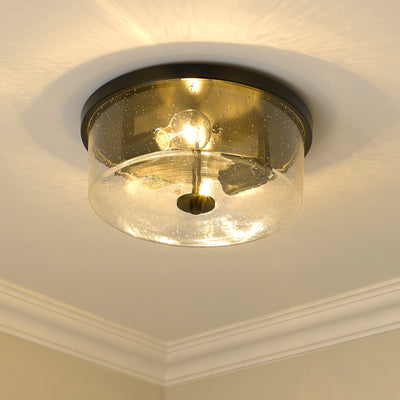 Rayne 2-light Flush Mount in Matte Black