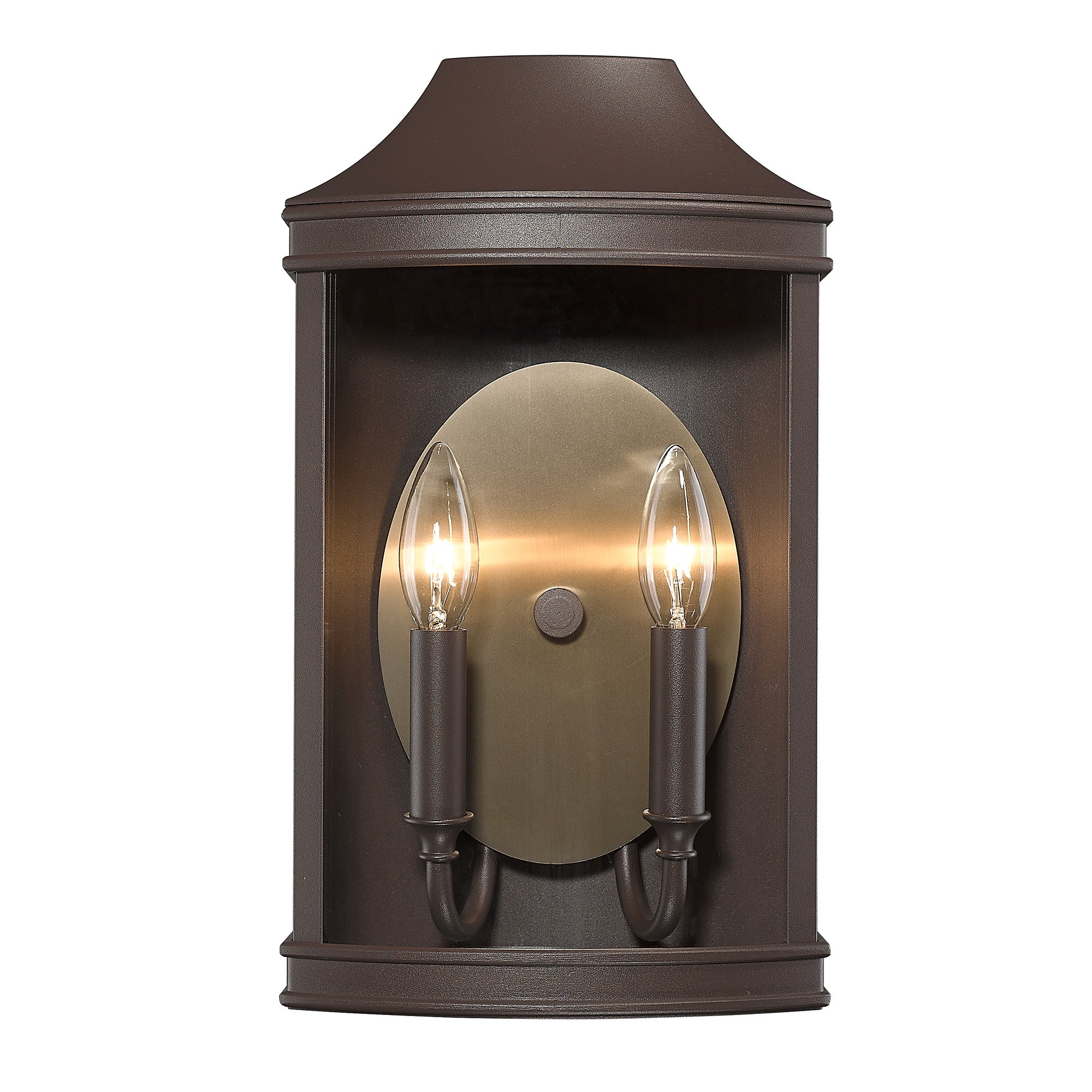 Cohen 2-light Outdoor Wall in Textured Bronze and Brushed Champagne Brass