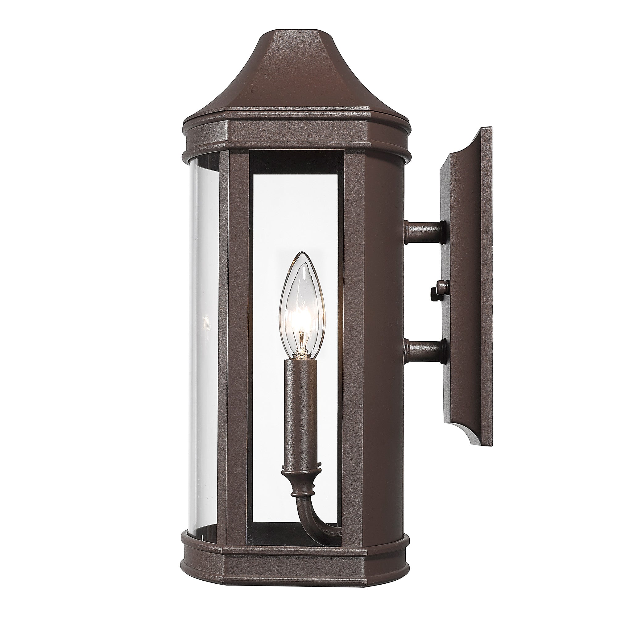 Cohen 2-light Outdoor Wall in Textured Bronze and Brushed Champagne Brass