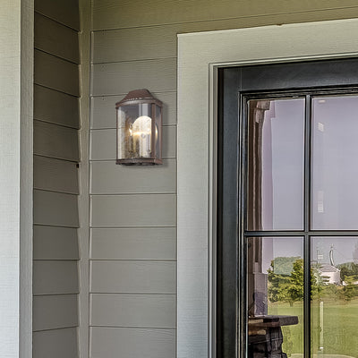 Cohen 2-light Outdoor Wall in Textured Bronze and Brushed Champagne Brass