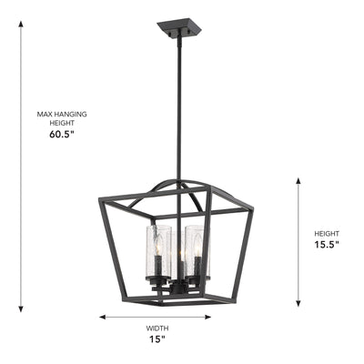 Golden Lighting Mercer 3-light Pendant in Matte Black - - Golden Lighting