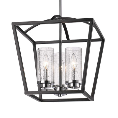 Golden Lighting Mercer 3-light Pendant in Matte Black and Chrome Accents - Default Title - Golden Lighting