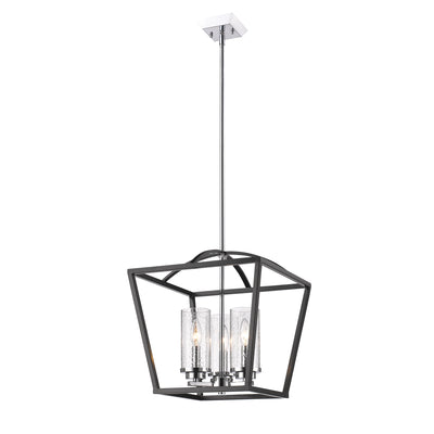 Golden Lighting Mercer 3-light Pendant in Matte Black and Chrome Accents - - Golden Lighting