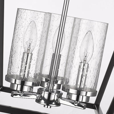 Golden Lighting Mercer 3-light Pendant in Matte Black and Chrome Accents - - Golden Lighting
